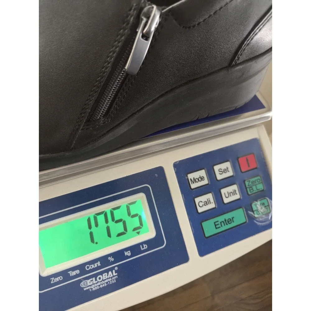 Clarks Suttyn Zip Wedge Shoes Women's 10 Leather Black Ultimate Comfort